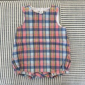 Janie and Jack Plaid One Piece - Blue, Pink, Yellow